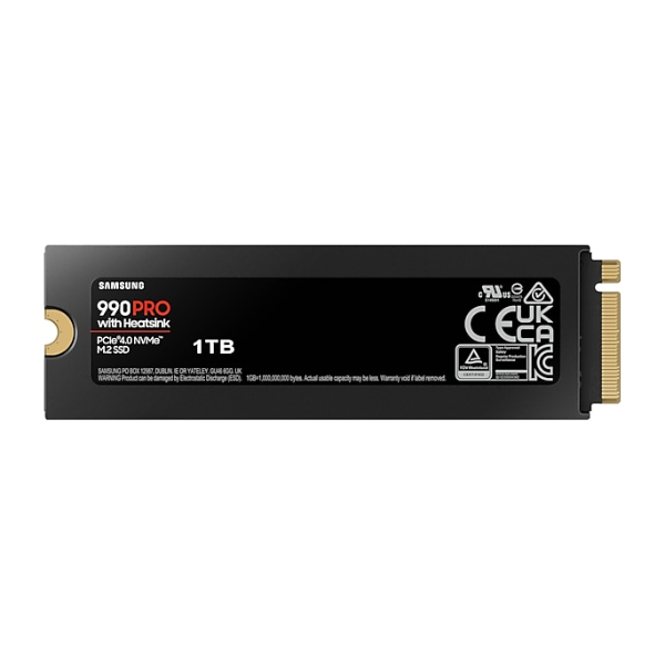 Ổ cứng SSD gắn trong Samsung 990 PRO Heatsink 1TB PCIe Gen 4.0 x4 NVMe V-NAND M.2 2280 upto 7450MB s (MZ-V9P1T0CW)