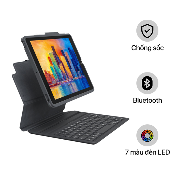 Ốp lưng kèm bàn phím iPad (A16) Gen 10 ZAGG Pro Keys