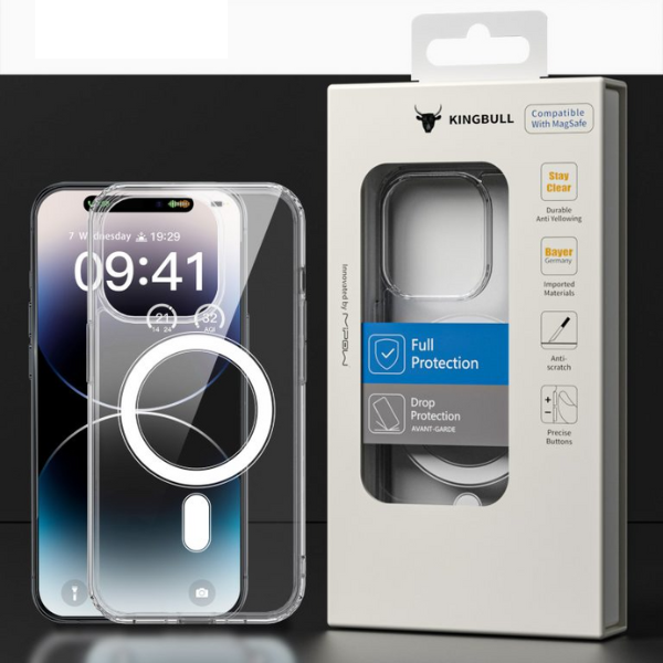 Ốp lưng Magsafe iPhone 15 Pro Max Mipow Transparent Clear
