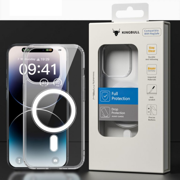 Ốp lưng Magsafe iPhone 15 Pro Mipow Transparent Clear