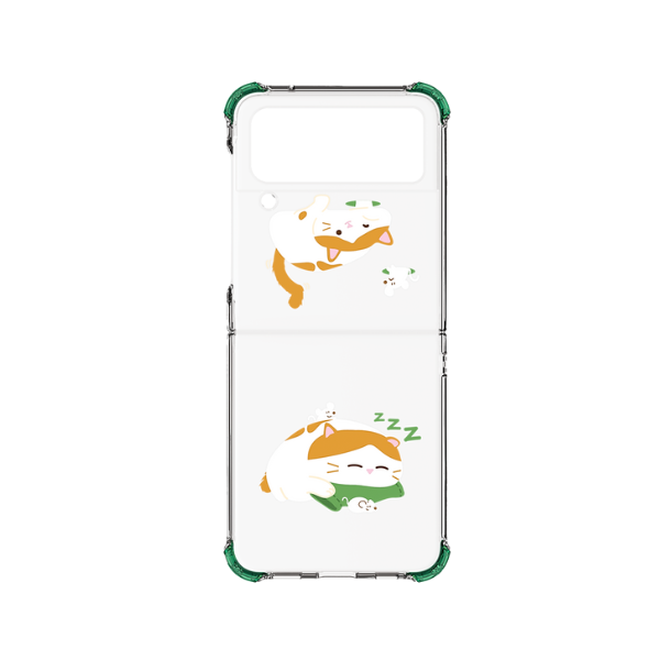 Ốp lưng Samsung Galaxy Z Flip4 Clear in hình mèo