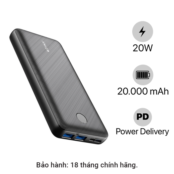 Pin sạc dự phòng Anker PowerCore Essential 20.000 mAh 20W