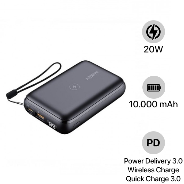 Pin sạc dự phòng Aukey 10.000 mAh 20W PD PBWL01S