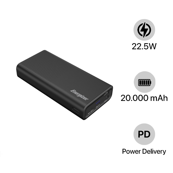 Pin sạc dự phòng Energizer 20.000 mAh 22.5W UE20012PQ