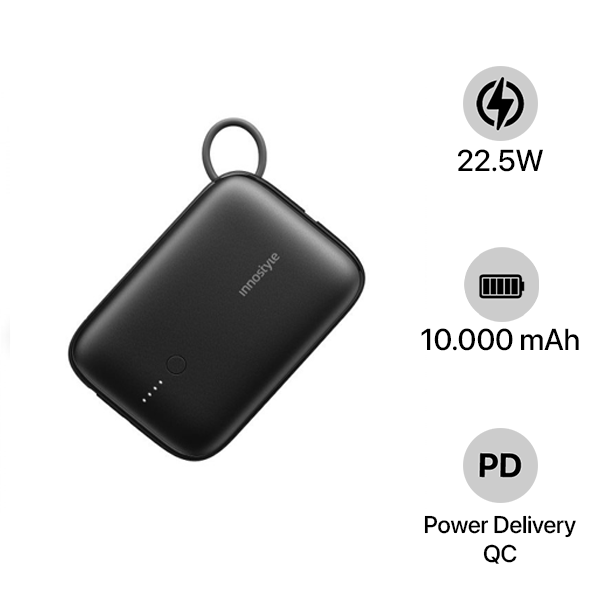 Pin sạc dự phòng Innostyle 10.000 mAh 22.5W Powergo mini tích hợp cáp USB-C