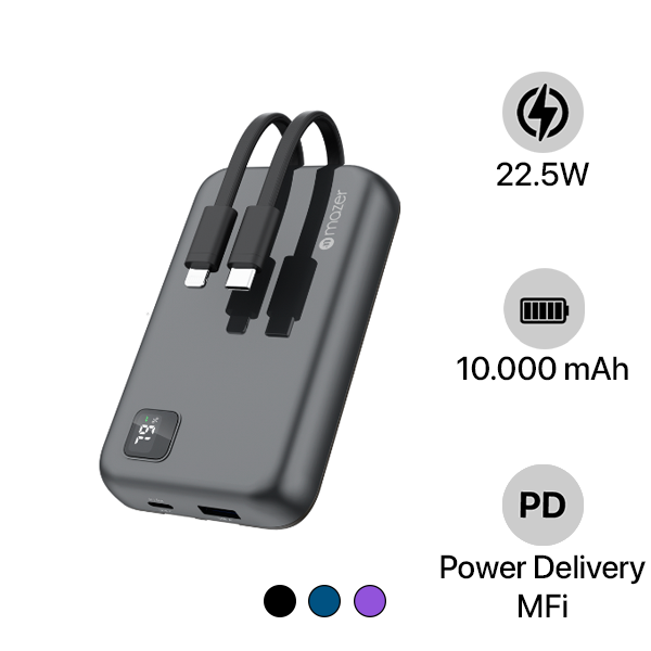 Pin sạc dự phòng Mazer 10.000 mAh 22.5W SuperMINI-Pocket Power.Link Trio