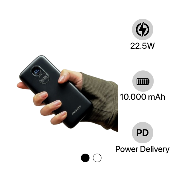 Pin sạc dự phòng Pisen 10.000 mAh 22.5W Power Round