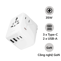 Sạc đa năng Mophie Essentials PD35W 3C2A GaN