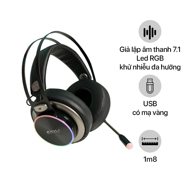 Tai nghe Gaming Zidli ZH20 7.1 Led RGB USB