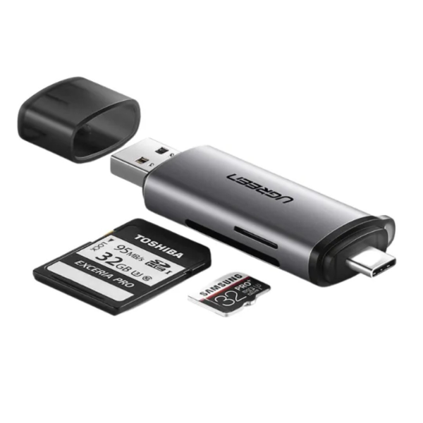 Đầu đọc thẻ nhớ SD TF chuẩn Type C và USB 3.0 Ugreen CM185