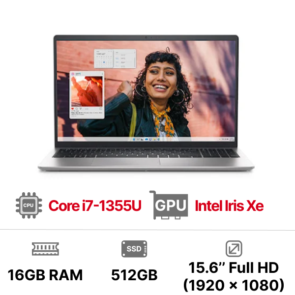 Laptop Dell Inspiron 3530 (i7-1355U 16GB 512GB SSD 15.6 inch FHD Win 11 Office HS21)