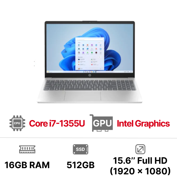 Laptop HP 15-FD0083TU i7-1355U|16GB|512GB|15.6 inch FHD|Intel Graphics|Win11)