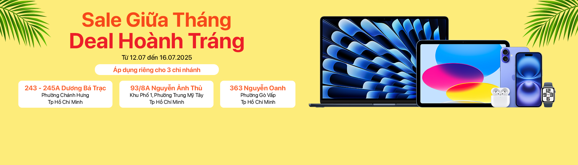 Sale 3 chi nhánh